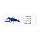 Blauwe cartoon etiket (Voorkant)