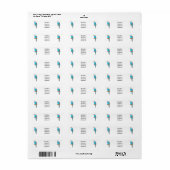 Blauwe cartoon etiket (Full Sheet)