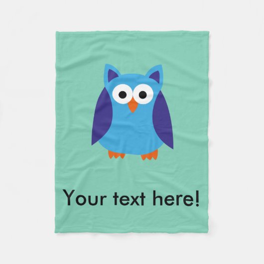 Blauwe cartoon fleece deken (Voorkant)