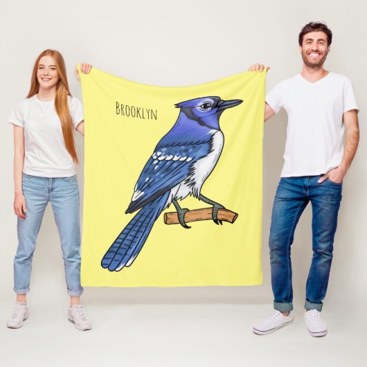 Blauwe cartoon fleece deken (In situ)