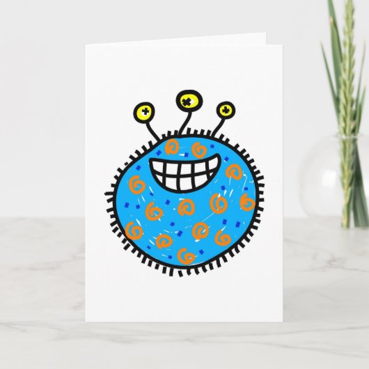 Blauwe Cartoon Germ Kaart (Voorkant)