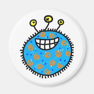 Blauwe Cartoon Germ Magneet