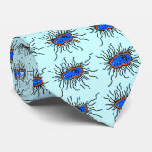 Blauwe Cartoon Germ Stropdas (Opgerold)