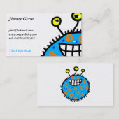 Blauwe Cartoon Germ Visitekaartje (Voorkant / Achterkant)