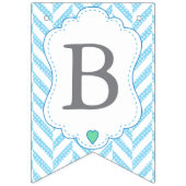 Blauwe Cartoon Giraffe Baby shower Vlaggetjes (Derde vlag)