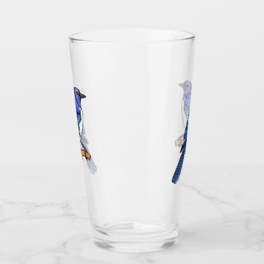 Blauwe cartoon glas (Links)