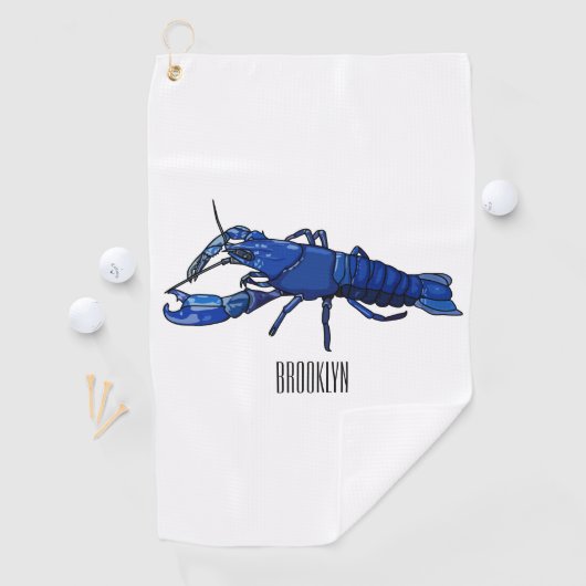 Blauwe cartoon golfhanddoek (Insitu)