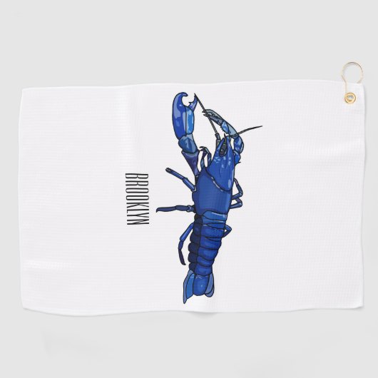 Blauwe cartoon golfhanddoek (Horizontaal)