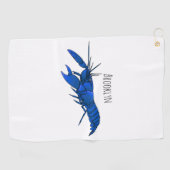 Blauwe cartoon golfhanddoek (Horizontaal)