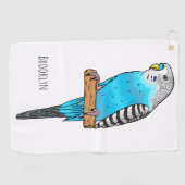 Blauwe cartoon golfhanddoek (Horizontaal)