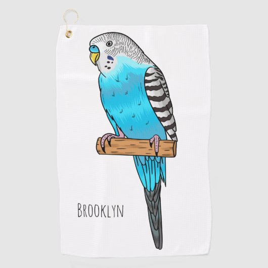 Blauwe cartoon golfhanddoek (Voorkant)