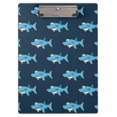 Blauwe Cartoon haaienpatroon Klembord (Voorkant)