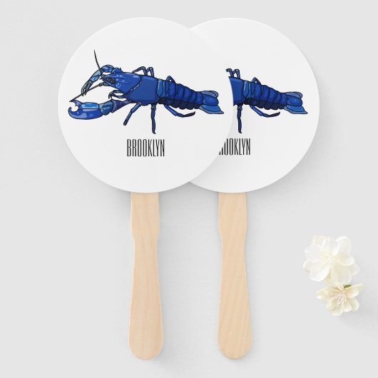 Blauwe cartoon handwaaier (Voorkant en achterkant)