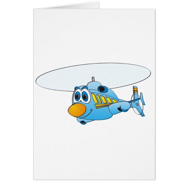 Blauwe Cartoon helikopter (Voorkant)