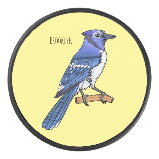 Blauwe cartoon hockey puck (Voorkant)