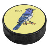 Blauwe cartoon hockey puck (3/4)