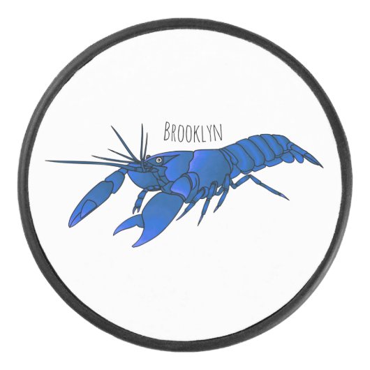 Blauwe cartoon hockey puck (Voorkant)