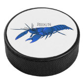 Blauwe cartoon hockey puck (3/4)