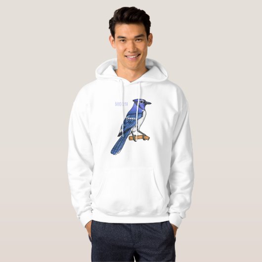 Blauwe cartoon hoodie (Voorkant volledig)