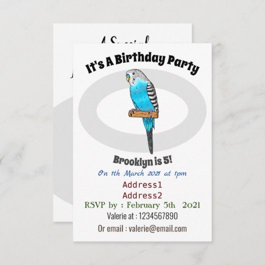 Blauwe cartoon kaart (Voorkant / Achterkant)