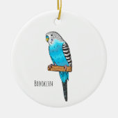 Blauwe cartoon keramisch ornament (Voorkant)