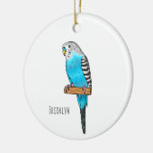 Blauwe cartoon keramisch ornament (Links)