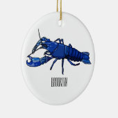 Blauwe cartoon keramisch ornament (Rechts)