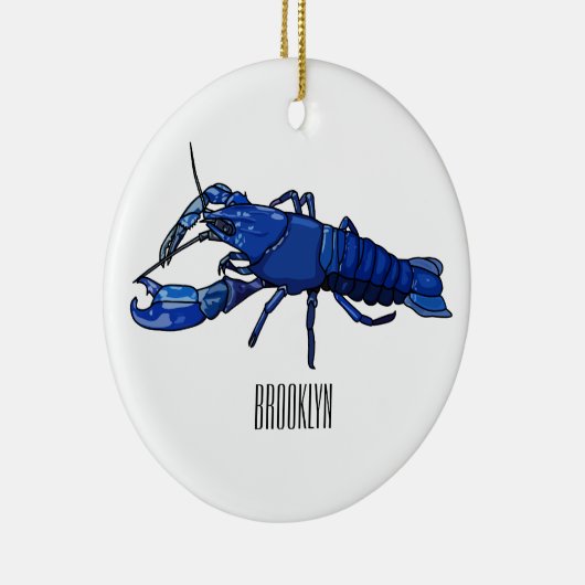 Blauwe cartoon keramisch ornament (Rechts)