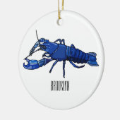 Blauwe cartoon keramisch ornament (Links)