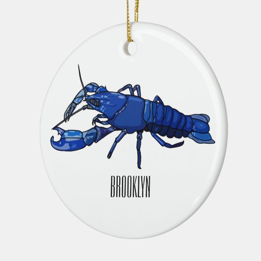 Blauwe cartoon keramisch ornament (Links)