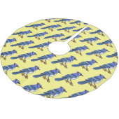 Blauwe cartoon kerstboom rok (Gekanteld)