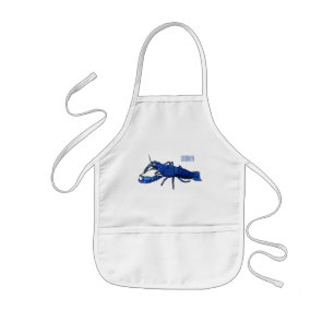 Blauwe cartoon kinder schort