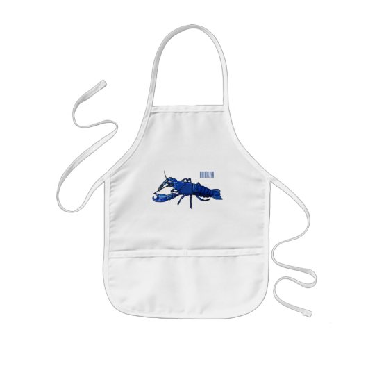 Blauwe cartoon kinder schort (Voorkant)