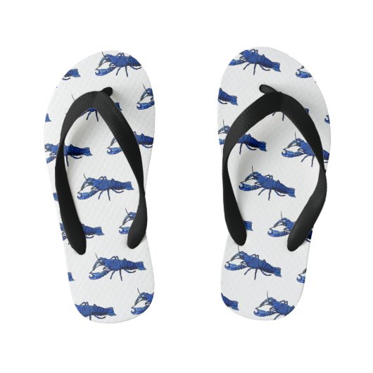 Blauwe cartoon kinder teenslippers (Voetbed)