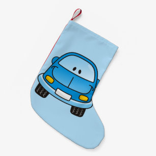 Blauwe cartoon kleine kerstsok