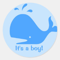 Blauwe cartoon kleine stickers voor baby showers