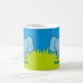 Blauwe cartoon koffie mok (Center)