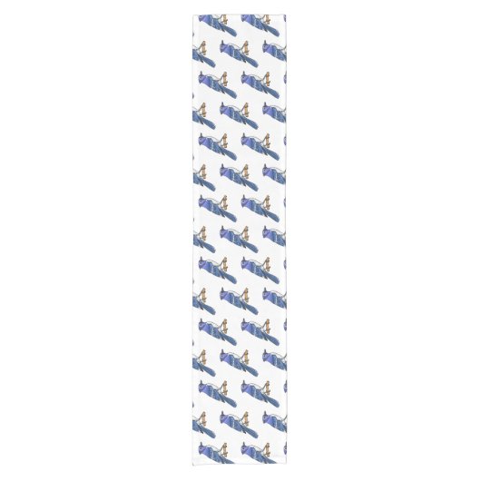 Blauwe cartoon korte tafelloper (Voorkant)