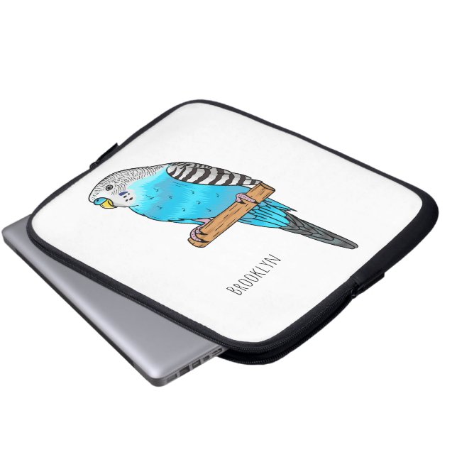 Blauwe cartoon laptop sleeve (Voorkant onderkant)