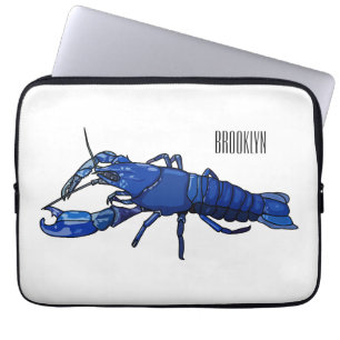 Blauwe cartoon laptop sleeve