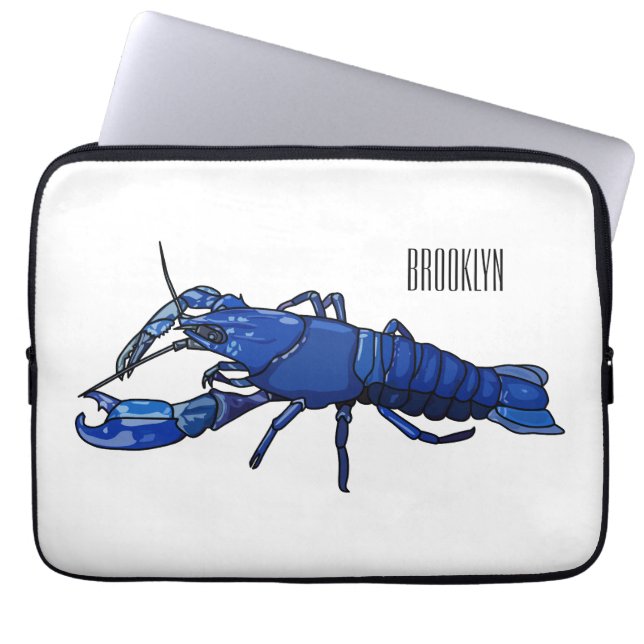 Blauwe cartoon laptop sleeve (Voorkant)