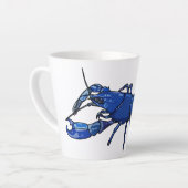Blauwe cartoon latte mok (Linkerhoek)