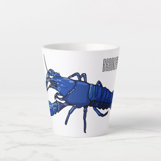 Blauwe cartoon latte mok (Voorkant)