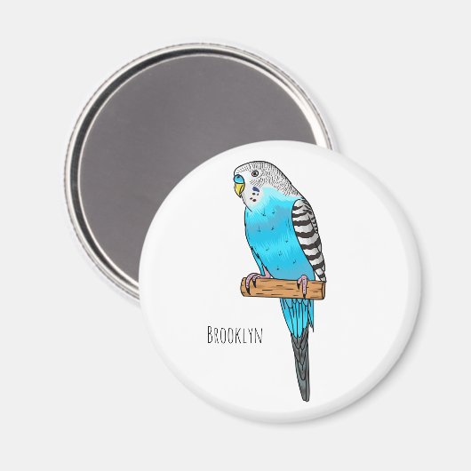 Blauwe cartoon magneet (Voorkant / Achterkant)