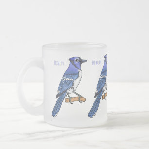 Blauwe cartoon matglas koffiemok