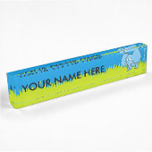 Blauwe Cartoon Naambordje