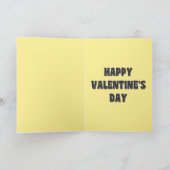 Blauwe Cartoon Octopus Harten Grappige Valentijnsd Feestdagen Kaart (Binnen)