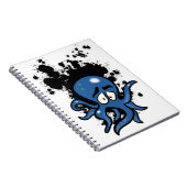 Blauwe Cartoon Octopus Notitieboek (Rechterzijde)