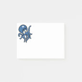 Blauwe Cartoon Octopus Post-it® Notes (Voorkant)