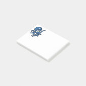 Blauwe Cartoon Octopus Post-it® Notes (Schuin)